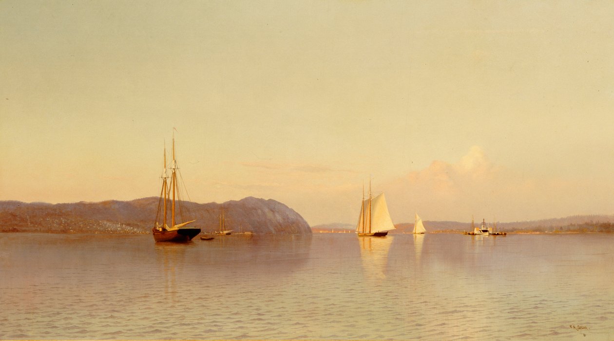 Sen eftermiddag, Haverstraw Bay av Francis Augustus Silva
