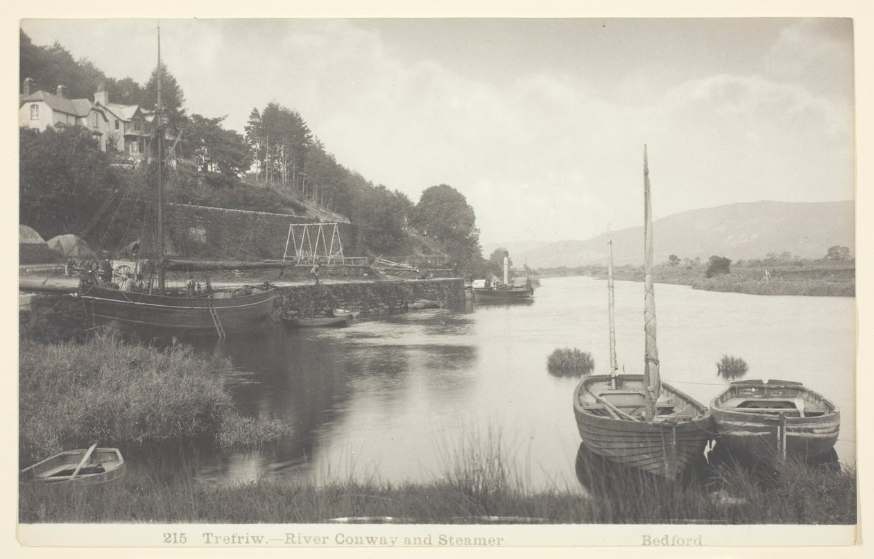 Trefriw-River Conway och Steamer av Francis Bedford