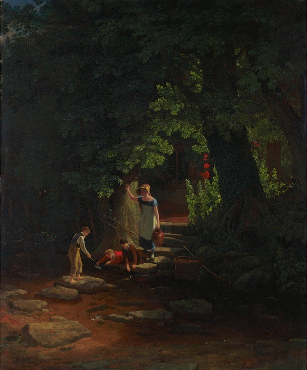 Barn vid en bäck av Francis Danby