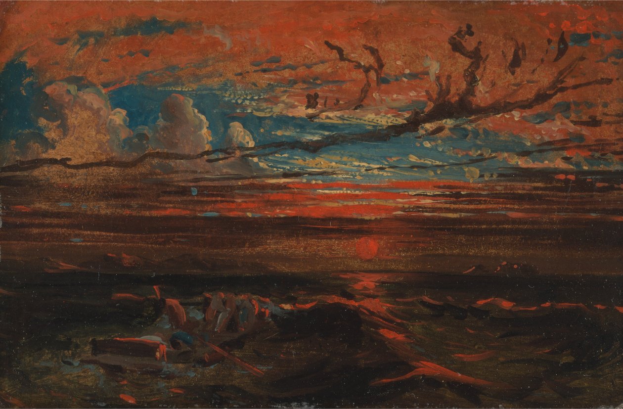 Solnedgång till havs efter en storm av Francis Danby
