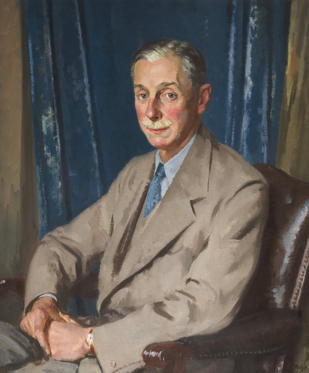 Cuthbert Leicester Warren (olja på duk) av Francis Edwin Hodge