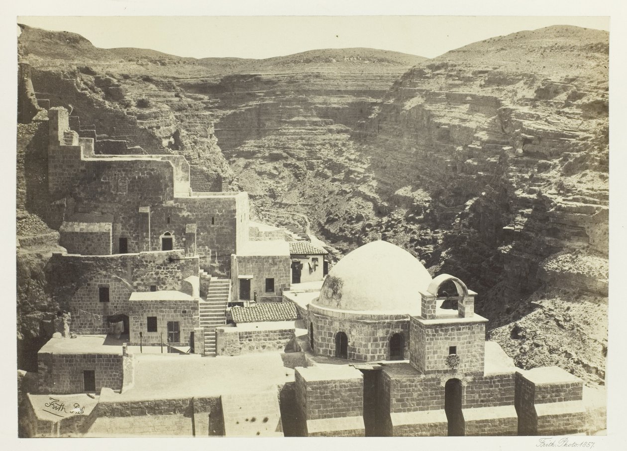 Klostret i Mar-Saba, nära Jerusalem av Francis Frith