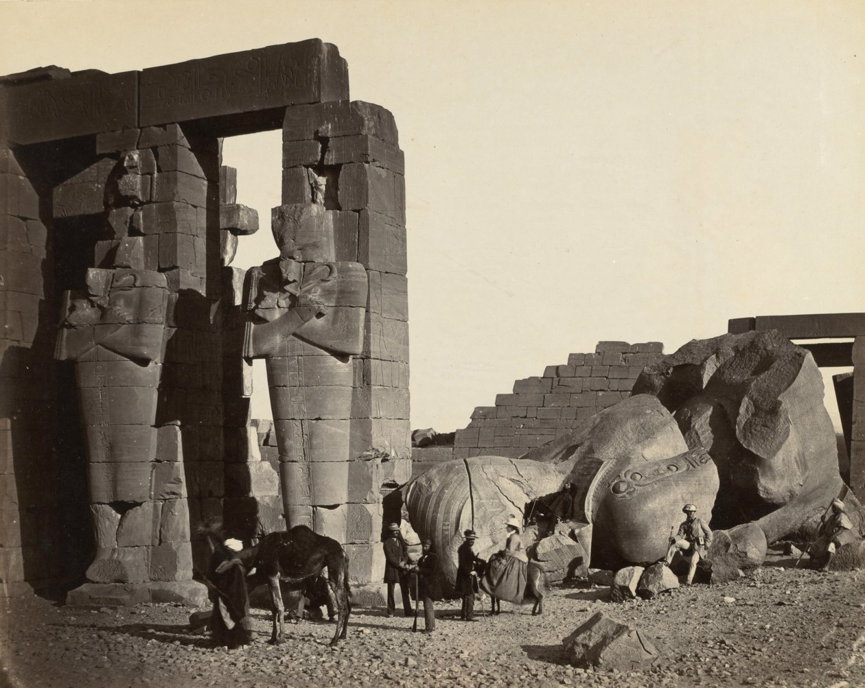 Fallen staty på Ramesseum, Thebe av Francis Frith