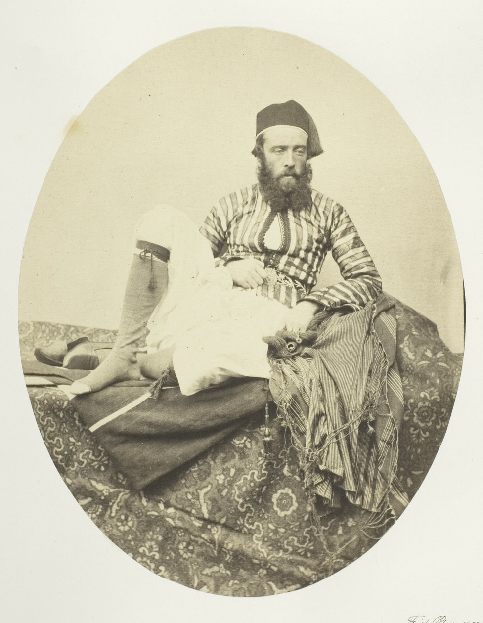 Porträtt, turkisk sommardräkt av Francis Frith