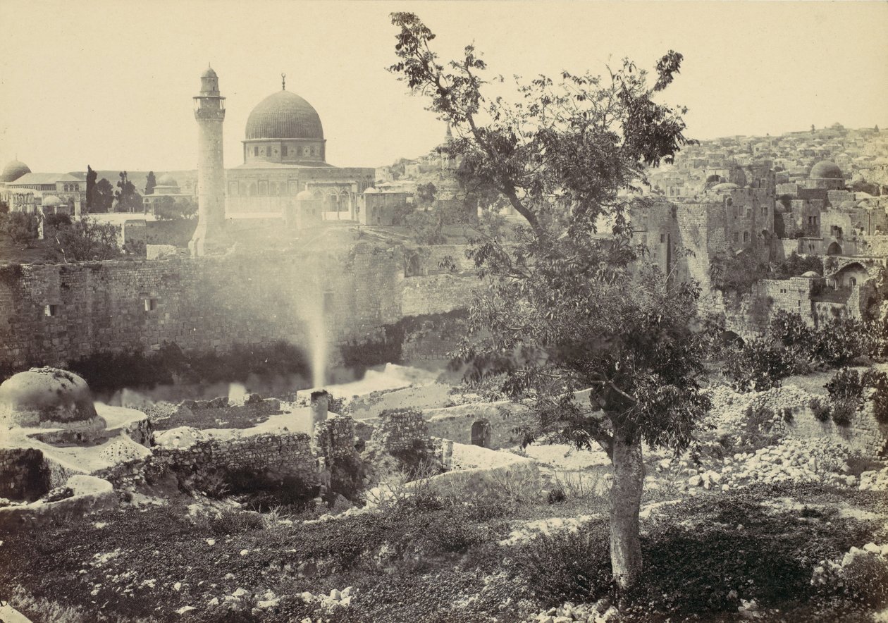 Moskén i Omar, Jerusalem, 1857. av Francis Frith