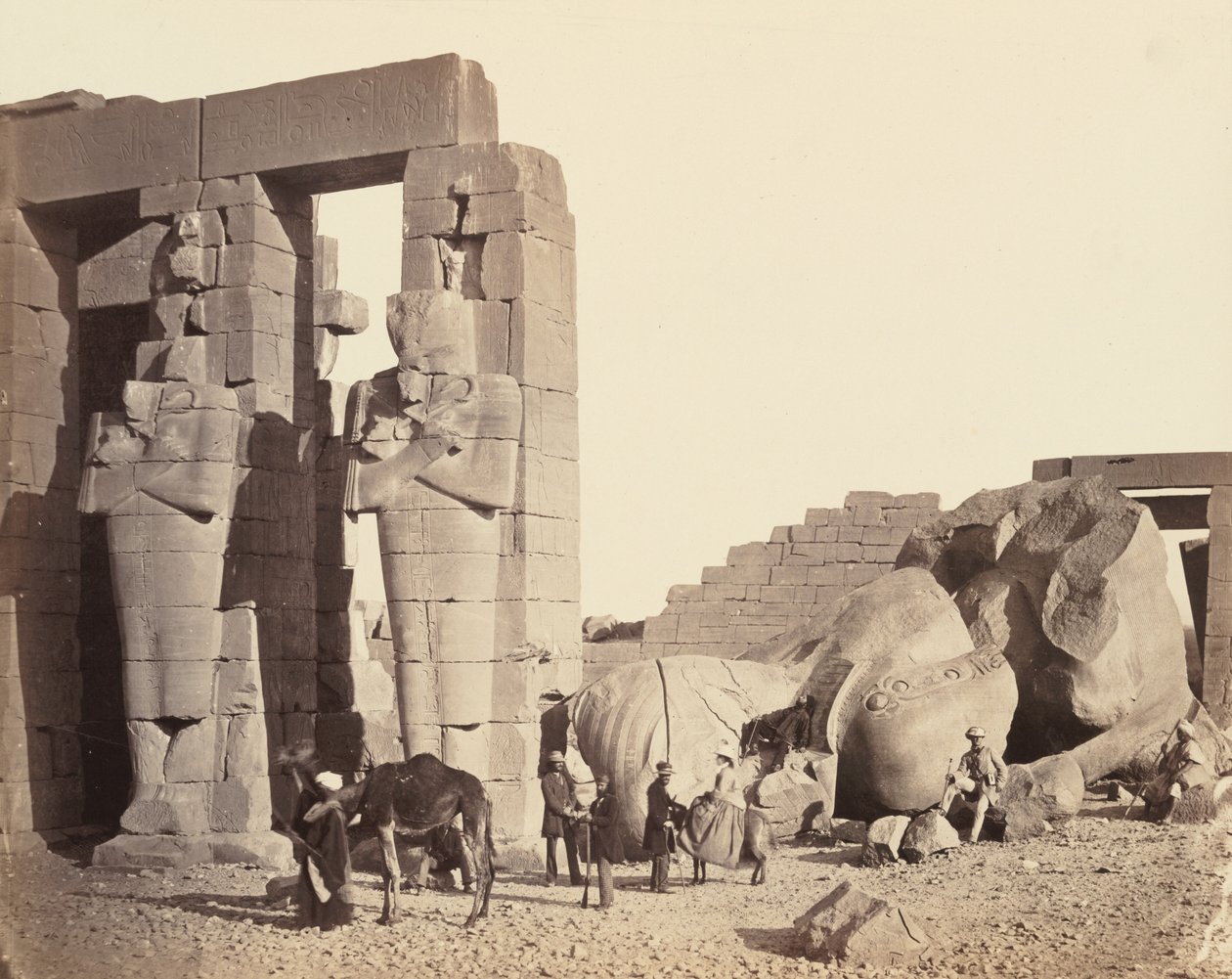 Ramasseum i El-Kurneh, Thebe, första synen av Francis Frith