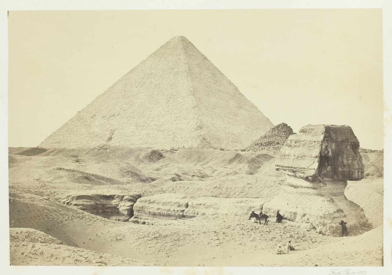 Sphynxen och den stora pyramiden, Geezeh av Francis Frith