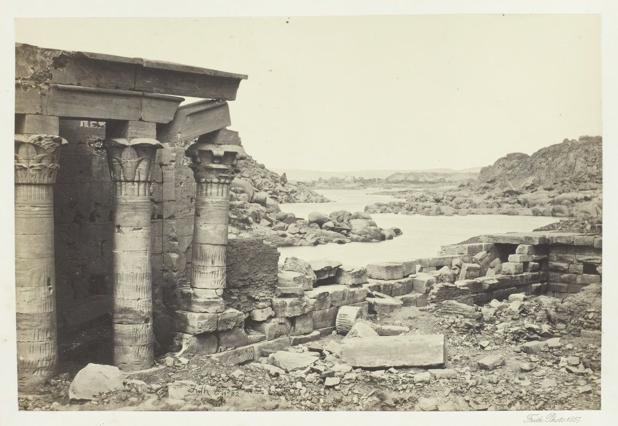 Utsikt från Philae, Looking North, 1857. av Francis Frith