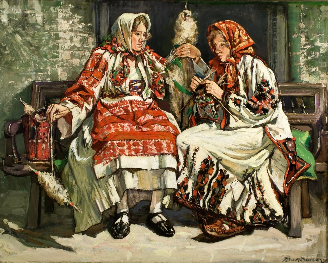 Serbiska kvinnor, ca 1930 (olja på duk) av Francis Henry Newbery