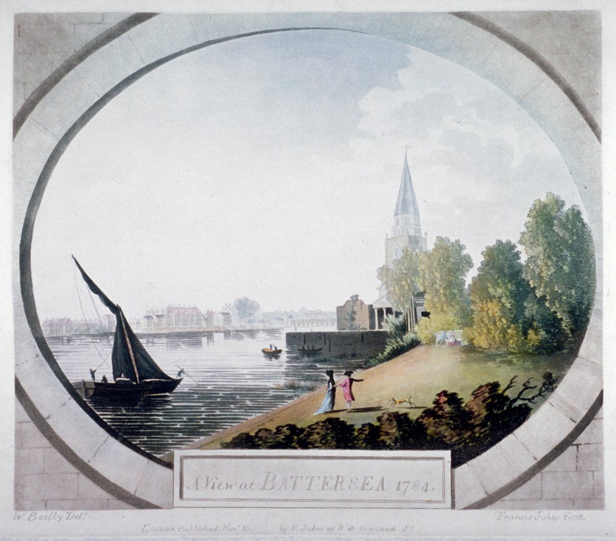 "A View at Battersea", 1784. av Francis Jukes