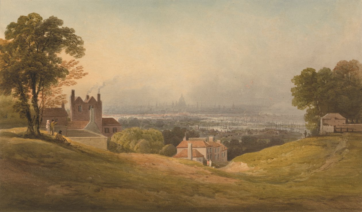 London från Blackheath av Francis Nicholson