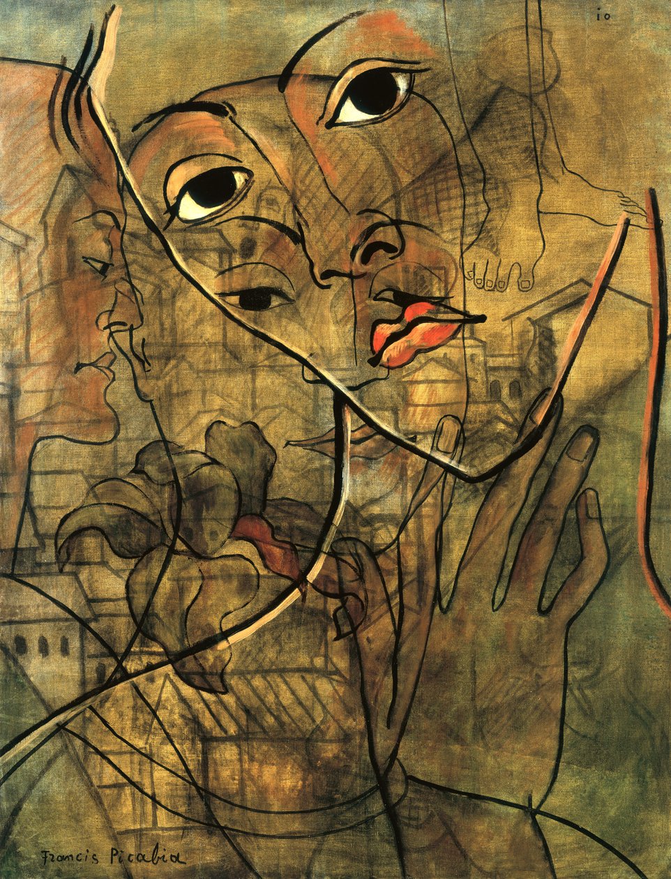 Faces (olja på duk) av Francis Picabia