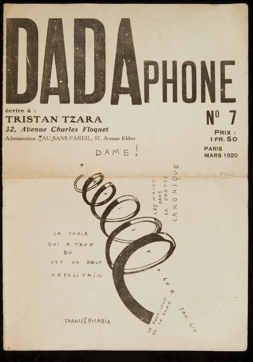 Framsidan av "Dadaphone" nr 7 av Francis Picabia