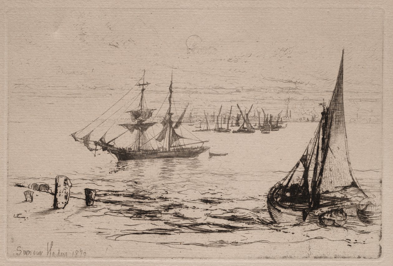 En brigg för ankar av Francis Seymour Haden