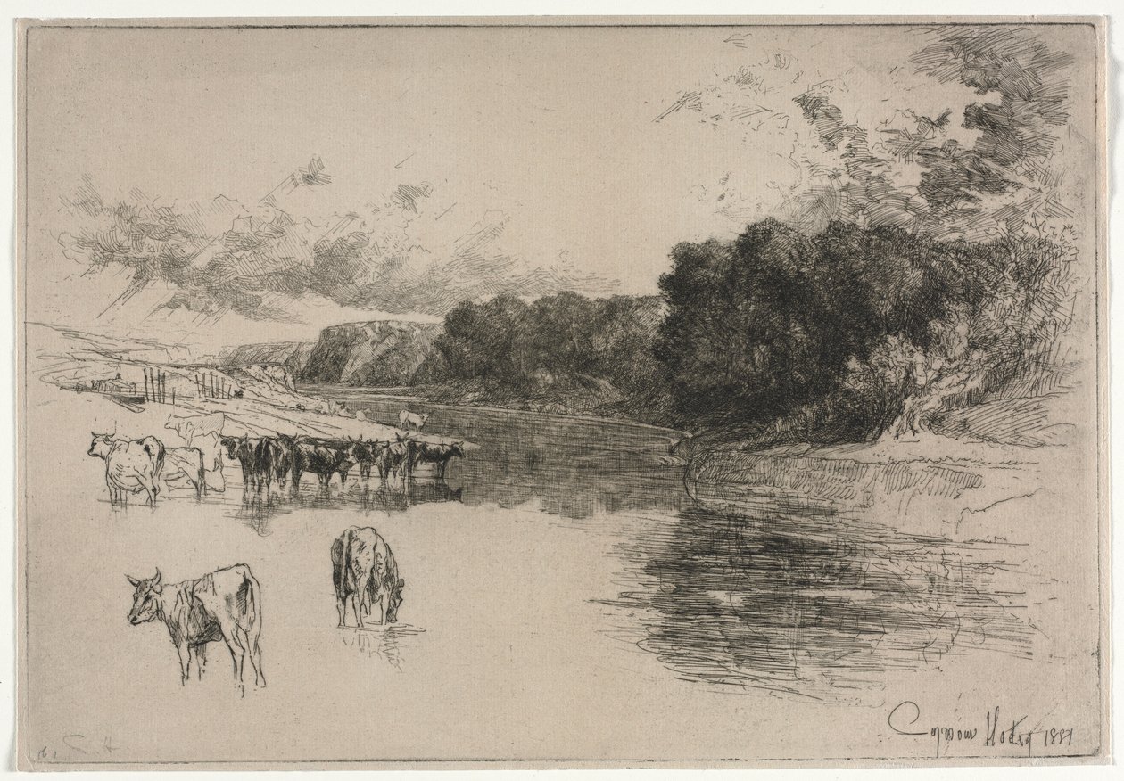 A Lancashire River, 1881. av Francis Seymour Haden