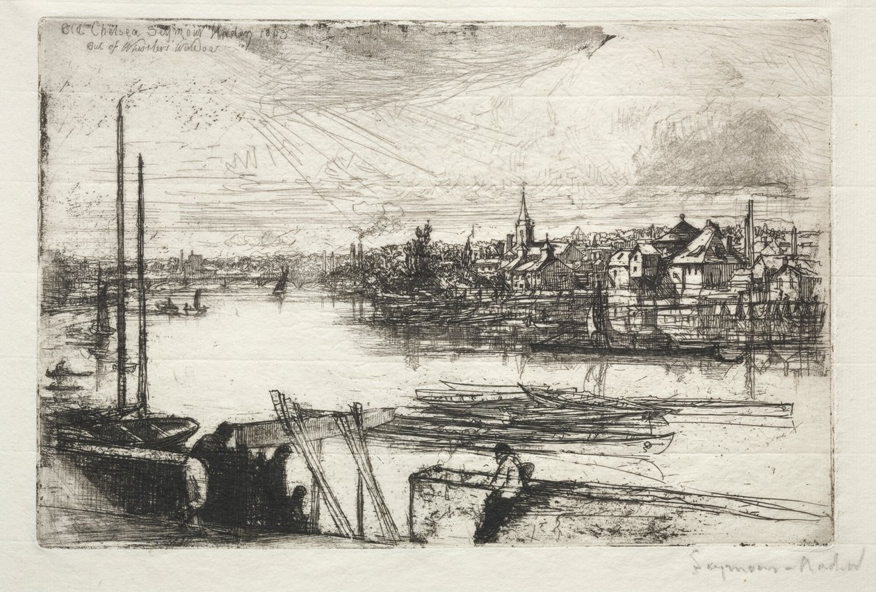 Battersea Reach, 1843. av Francis Seymour Haden