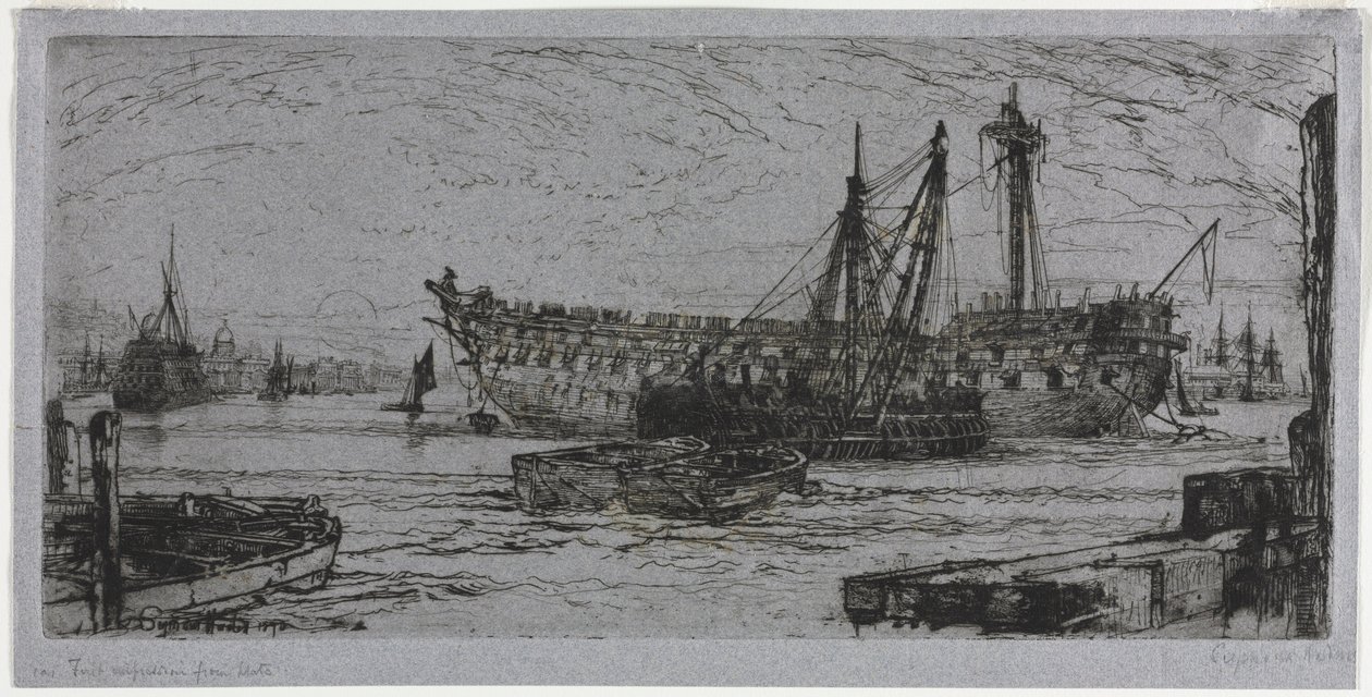 Upplösning av Agamemnon, 1870. av Francis Seymour Haden