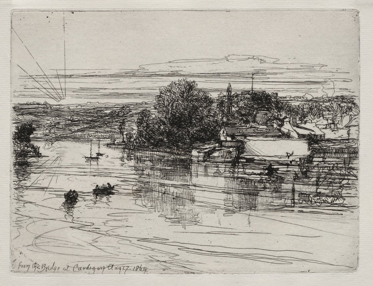 Cardigan Bridge, 1864. av Francis Seymour Haden