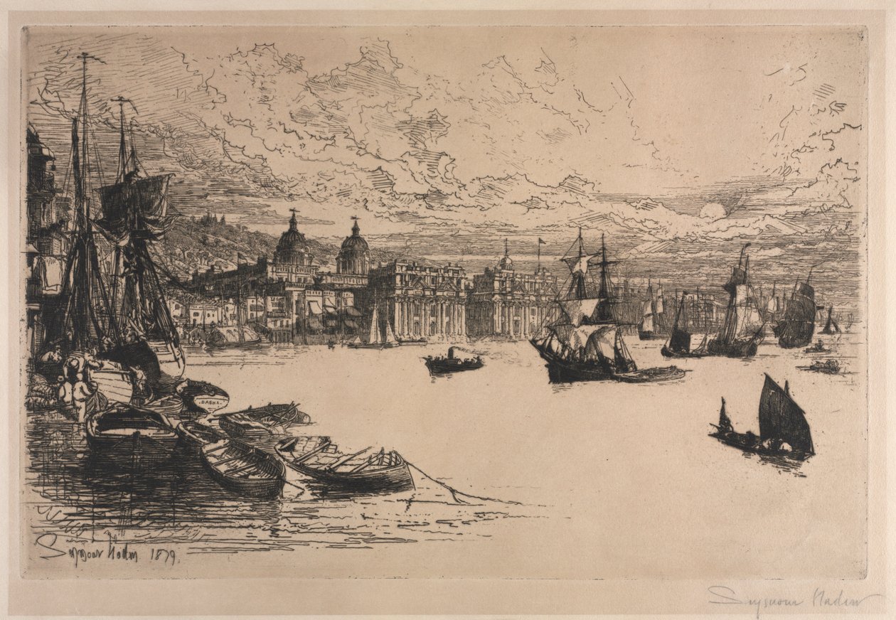 Greenwich. av Francis Seymour Haden