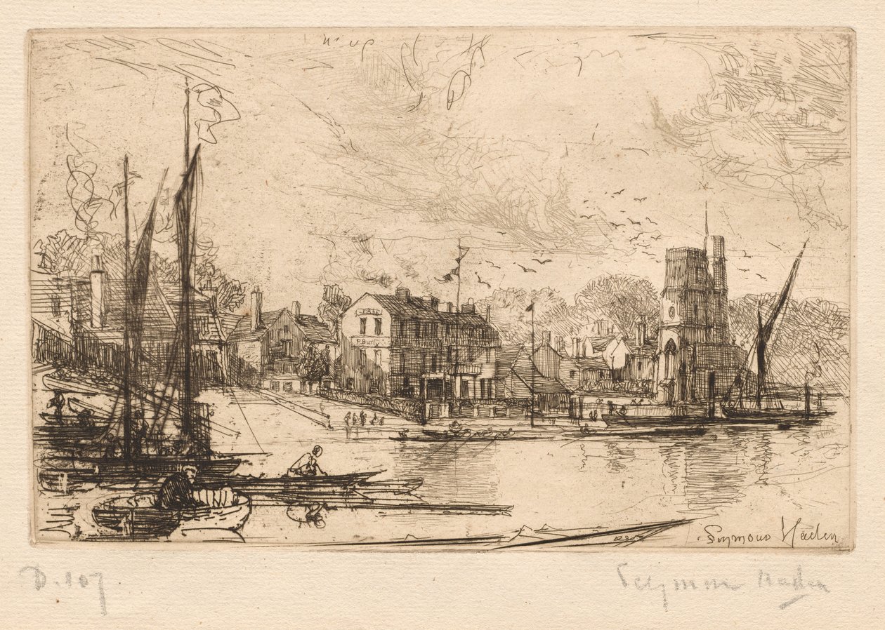 Harry Kellys, Putney, 1865-1866. av Francis Seymour Haden