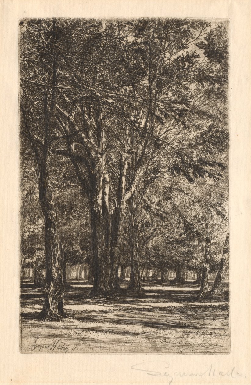 Kensington Gardens, nr 2 (stor tallrik) av Francis Seymour Haden