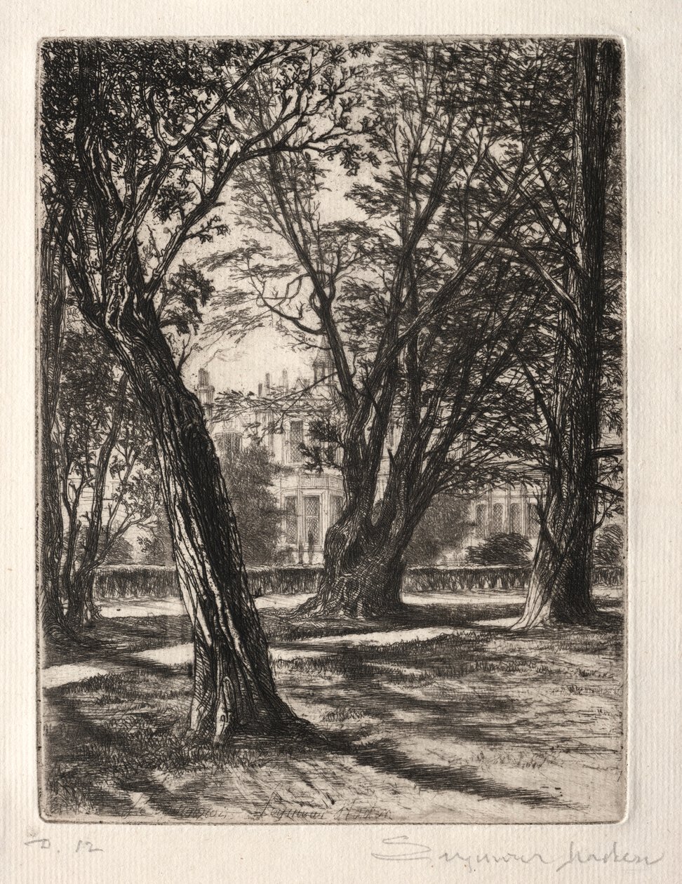 Kensington Gardens The Small Plate, 1859. av Francis Seymour Haden