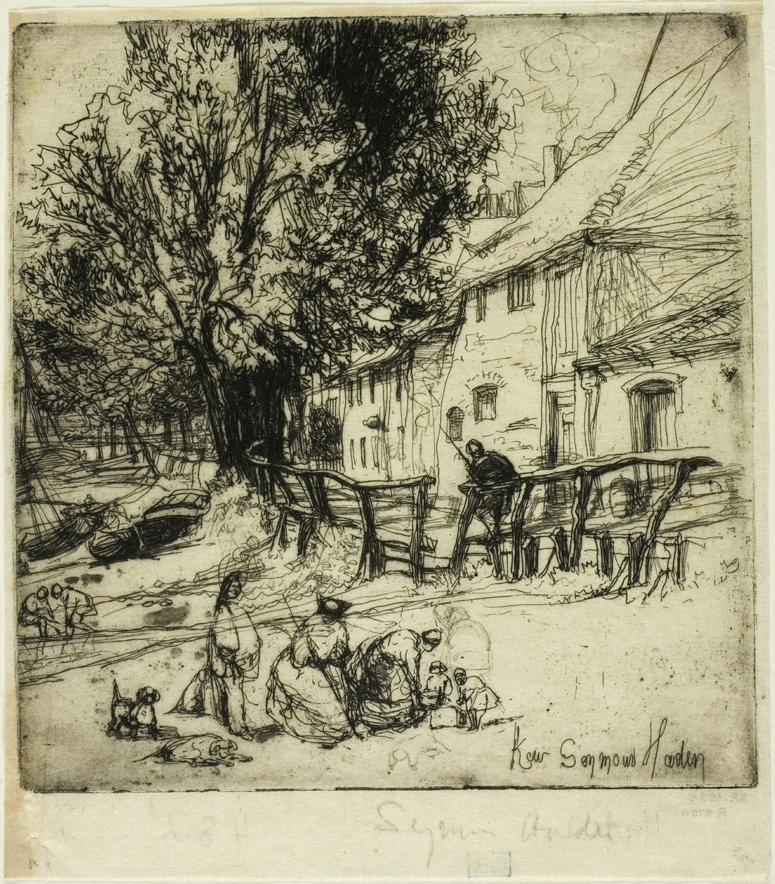 Kew Side, ett fragment av Francis Seymour Haden