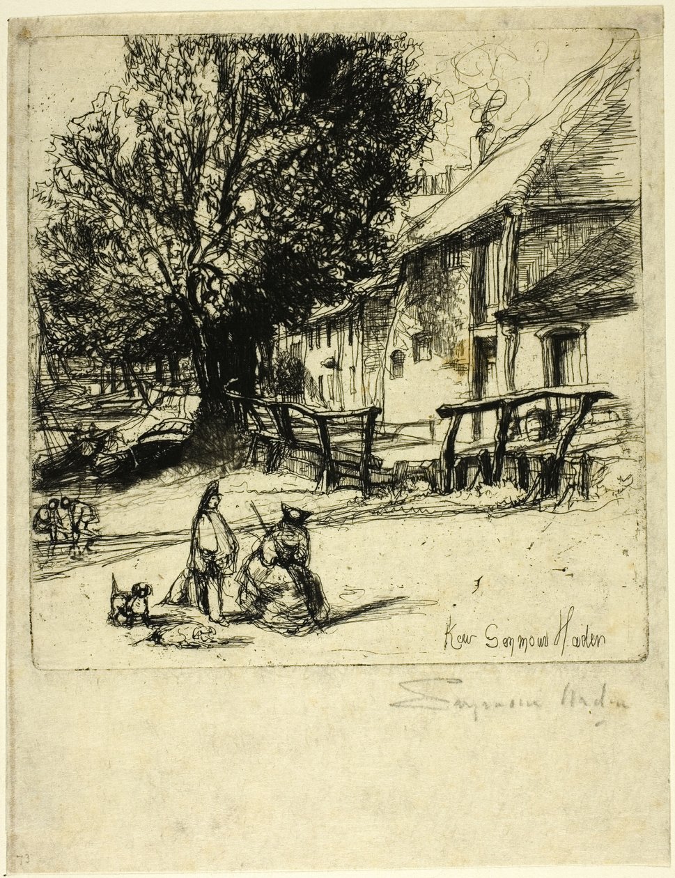 Kew Side, ett fragment av Francis Seymour Haden