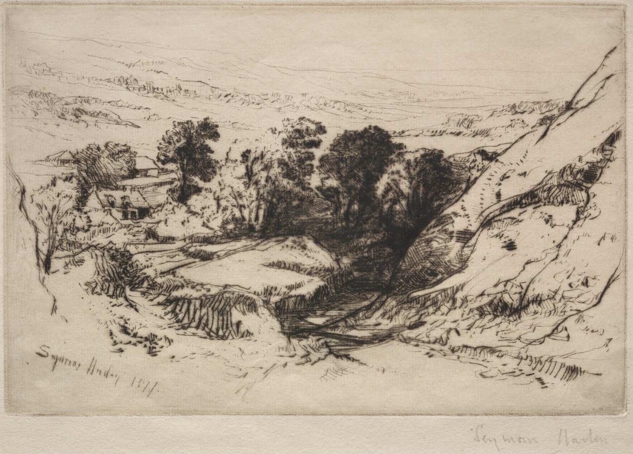 Nine Barrow Down av Francis Seymour Haden