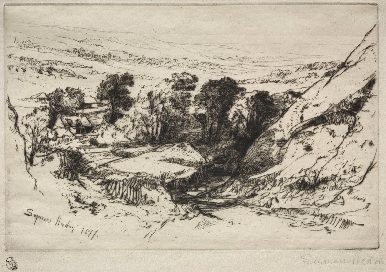 Nine Barrow Down av Francis Seymour Haden