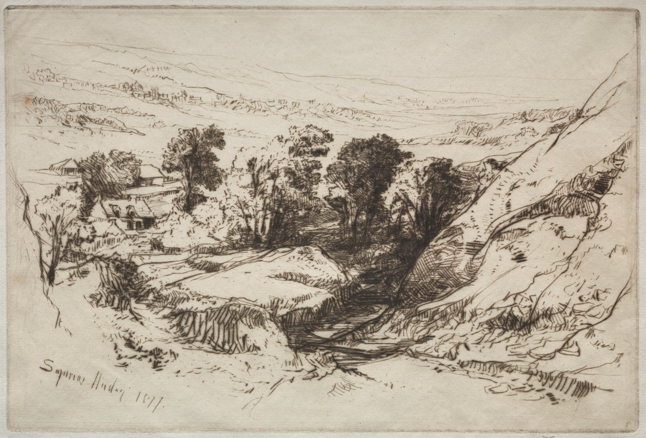 Nine Barrow Down av Francis Seymour Haden
