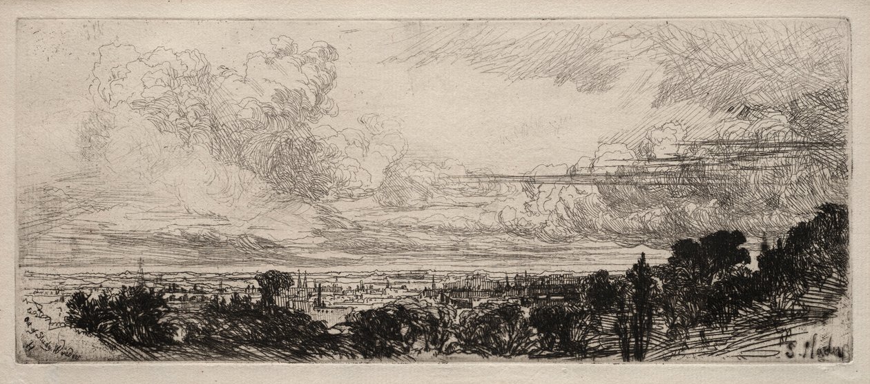 Utanför studiefönstret. av Francis Seymour Haden