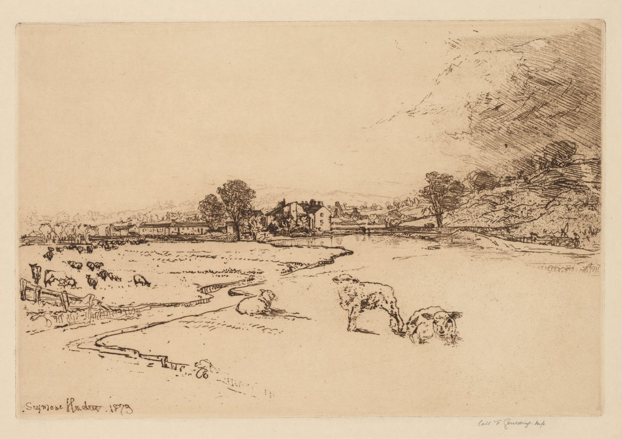 Sawley Abbey, 1873. av Francis Seymour Haden