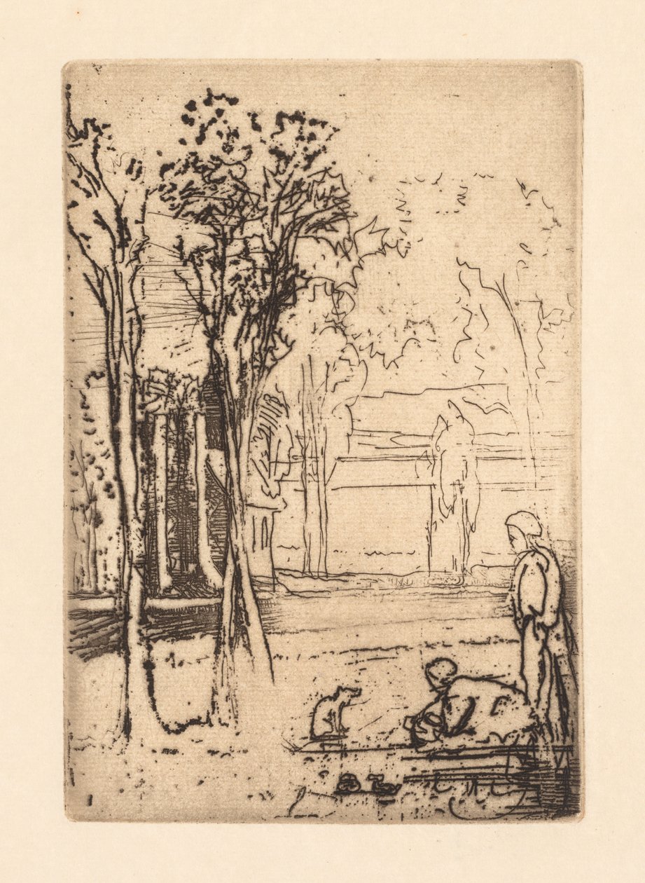 Treträdsgård, 1879. av Francis Seymour Haden