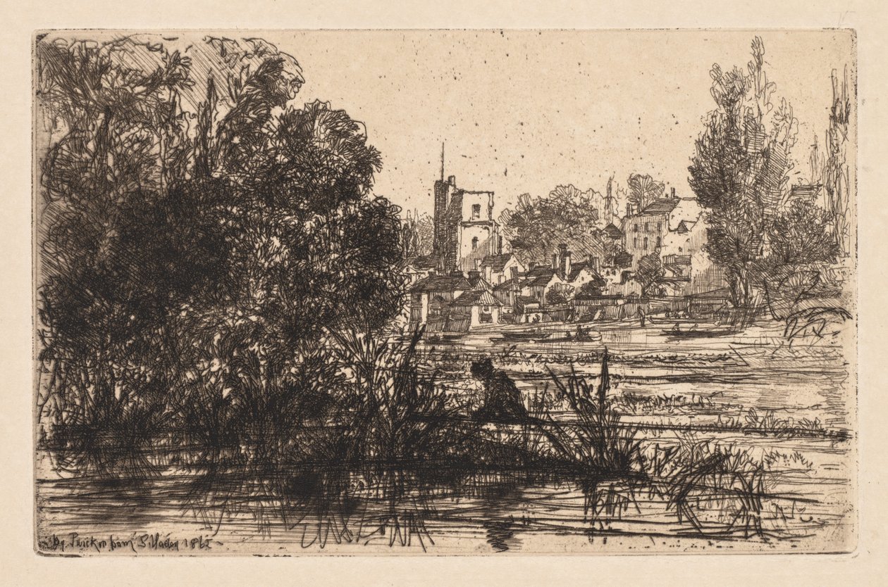 Twickenham Church, 1865. av Francis Seymour Haden