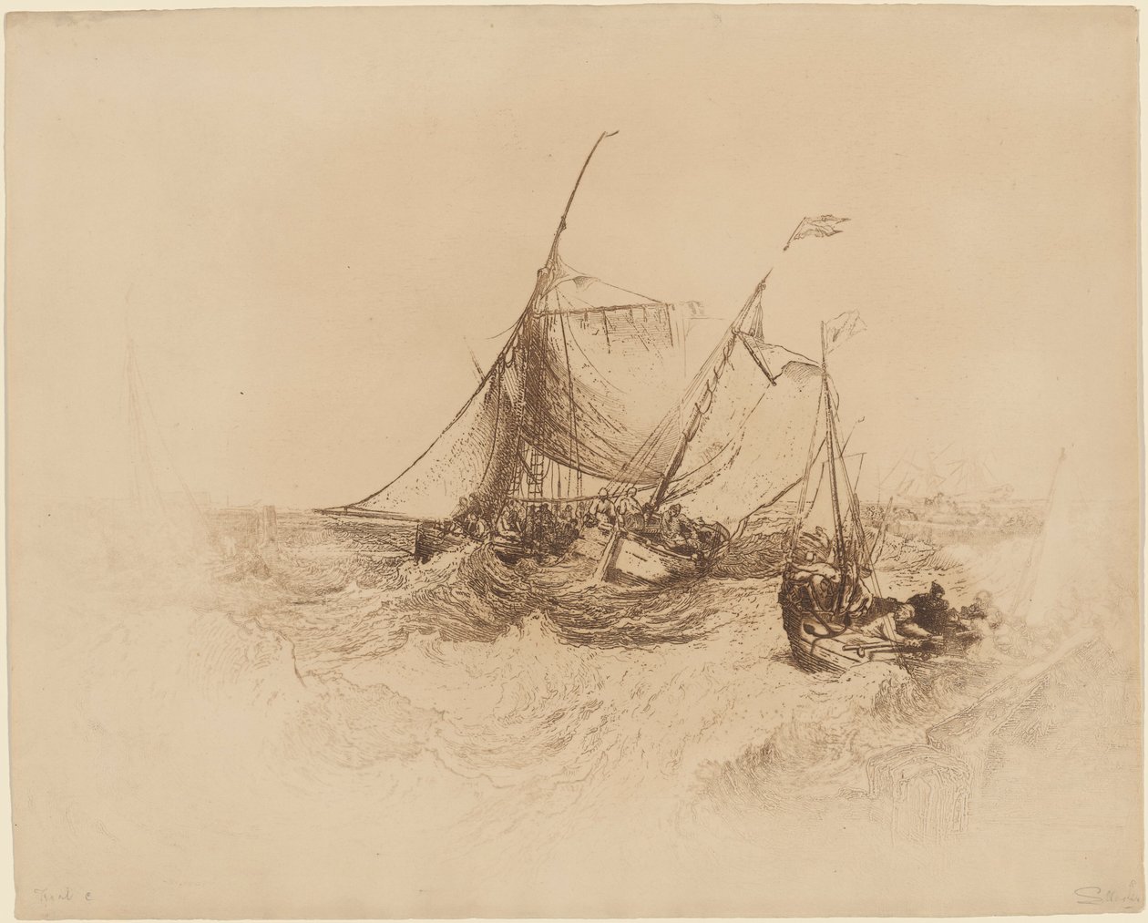 Calais Pier av Francis Seymour Haden after Joseph Mallord William Turner