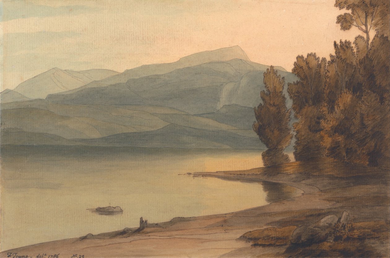 Windermere vid solnedgången av Francis Towne