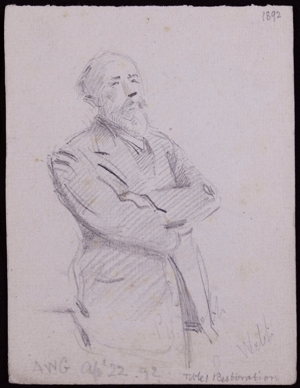 Porträtt av Philip (?) Webb av Francis Wilfred Lawson