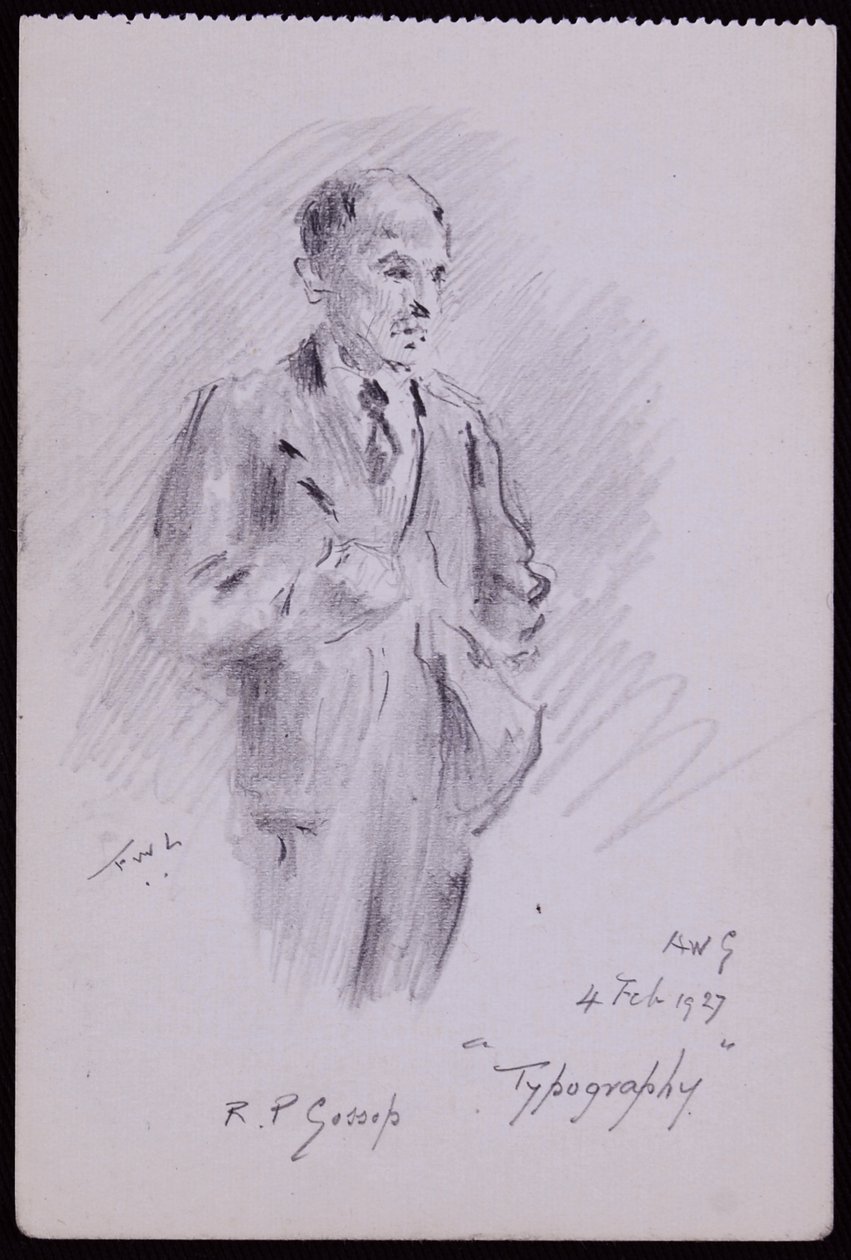 Porträtt av R Percy Gossop av Francis Wilfred Lawson