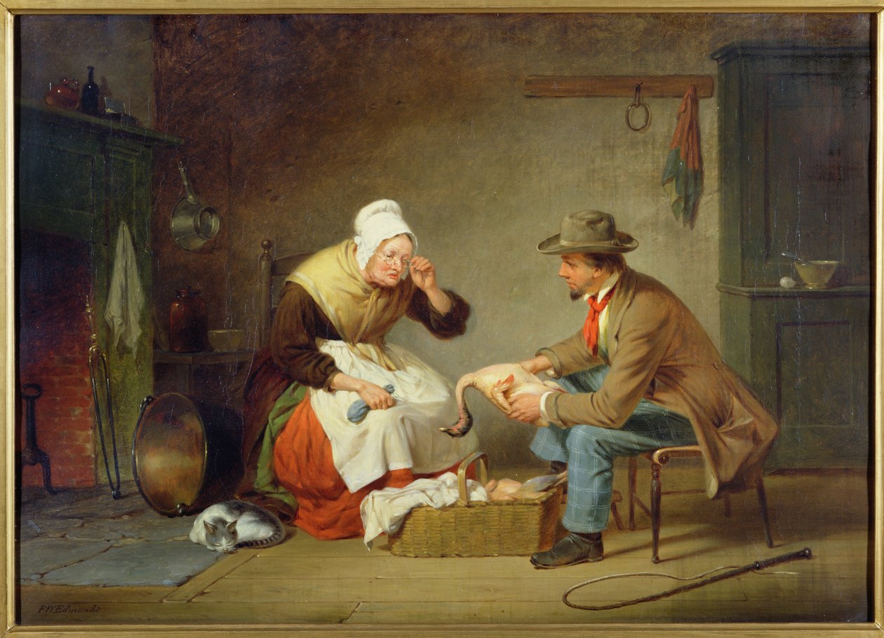 Förhandling (The Christmas Turkey) c.1858 av Francis William Edmonds