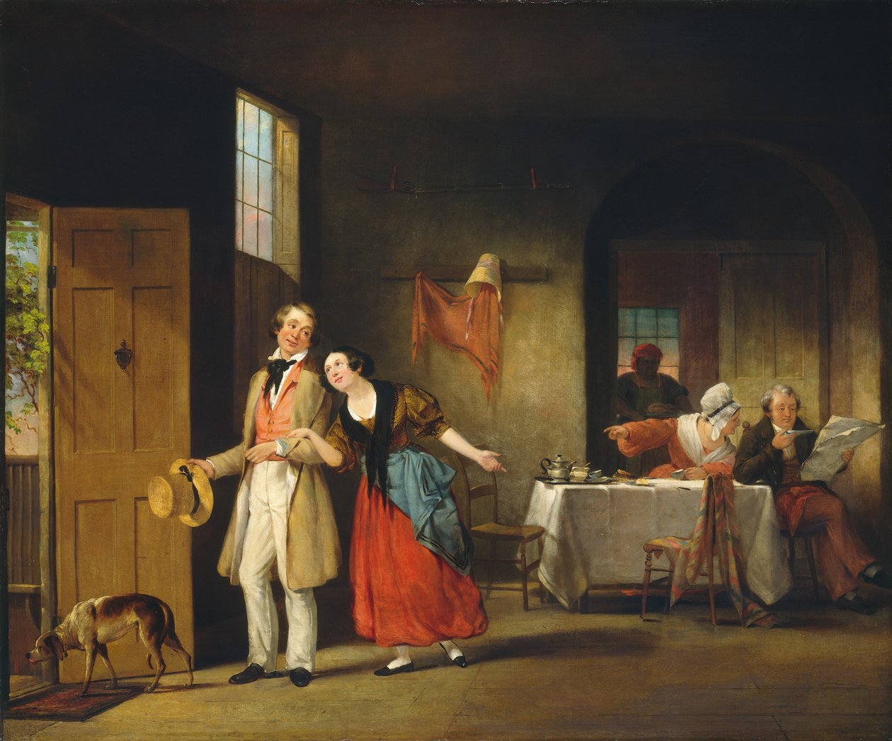 Den blyga kusinen, ca. 1841-1842. av Francis William Edmonds