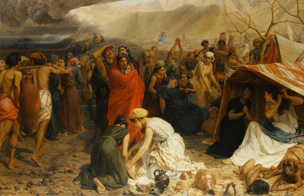 Flyktingar från Pompeji, 79 e.Kr., 1873 av Francis William Topham