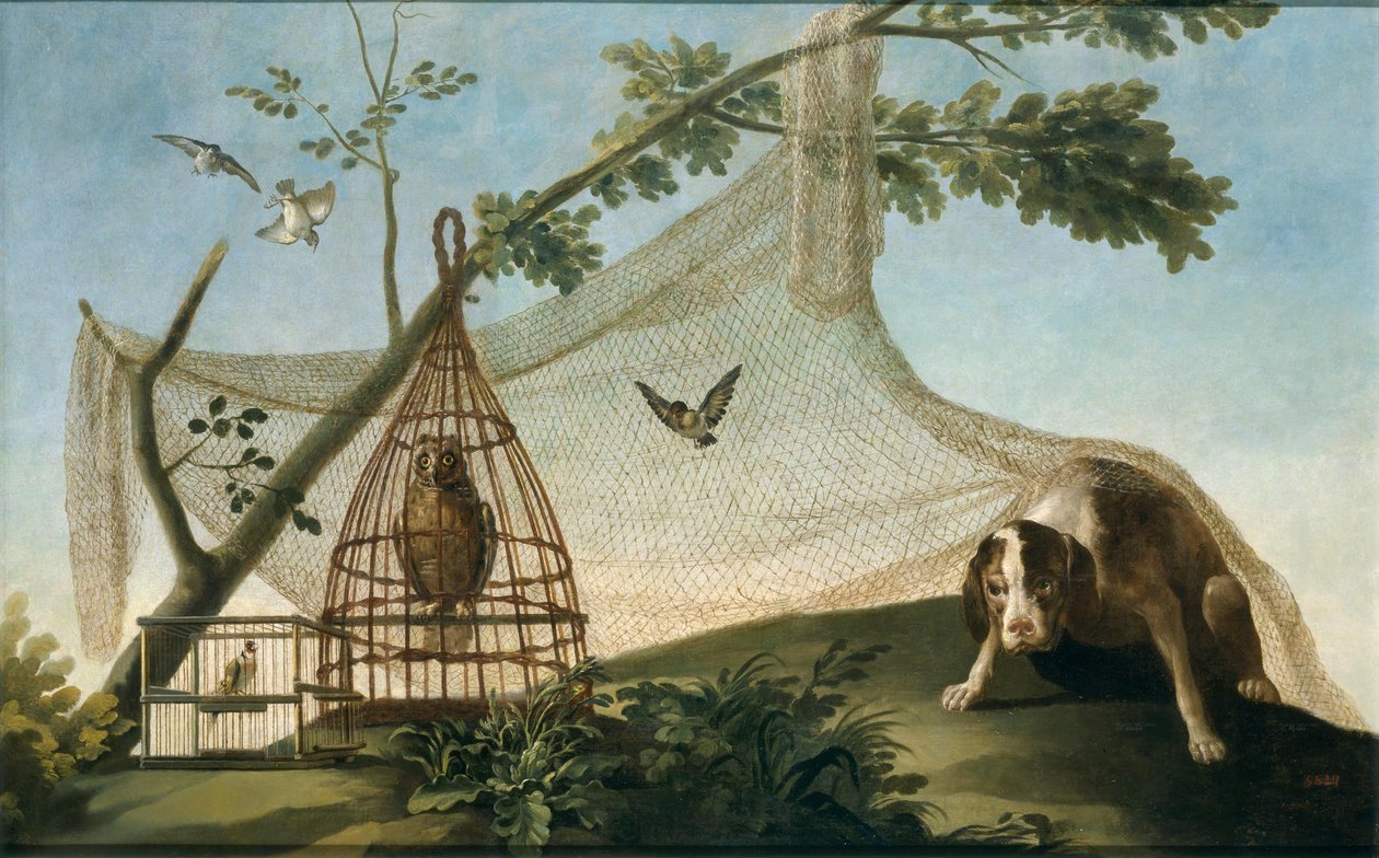 Caza con reclamo av Francisco de Goya