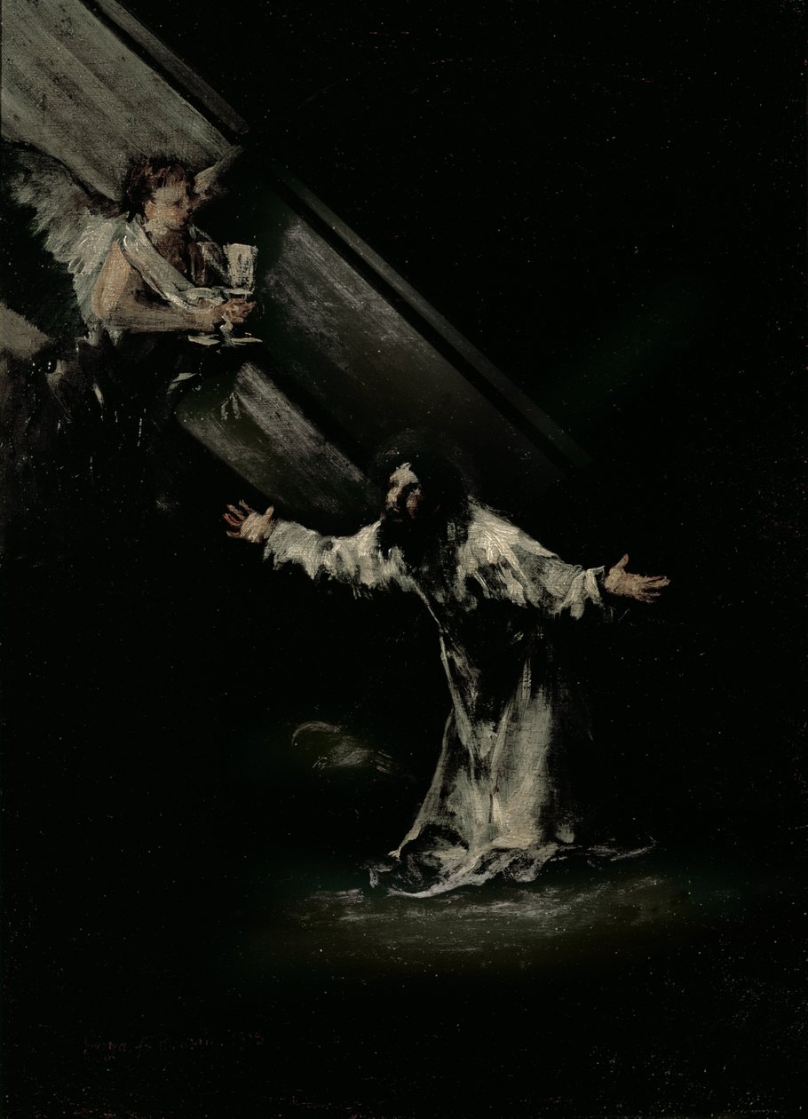 Kristo juu ya Mlima wa Mizeituni, 1819 (mafuta juu ya kuni)swed av Francisco de Goya