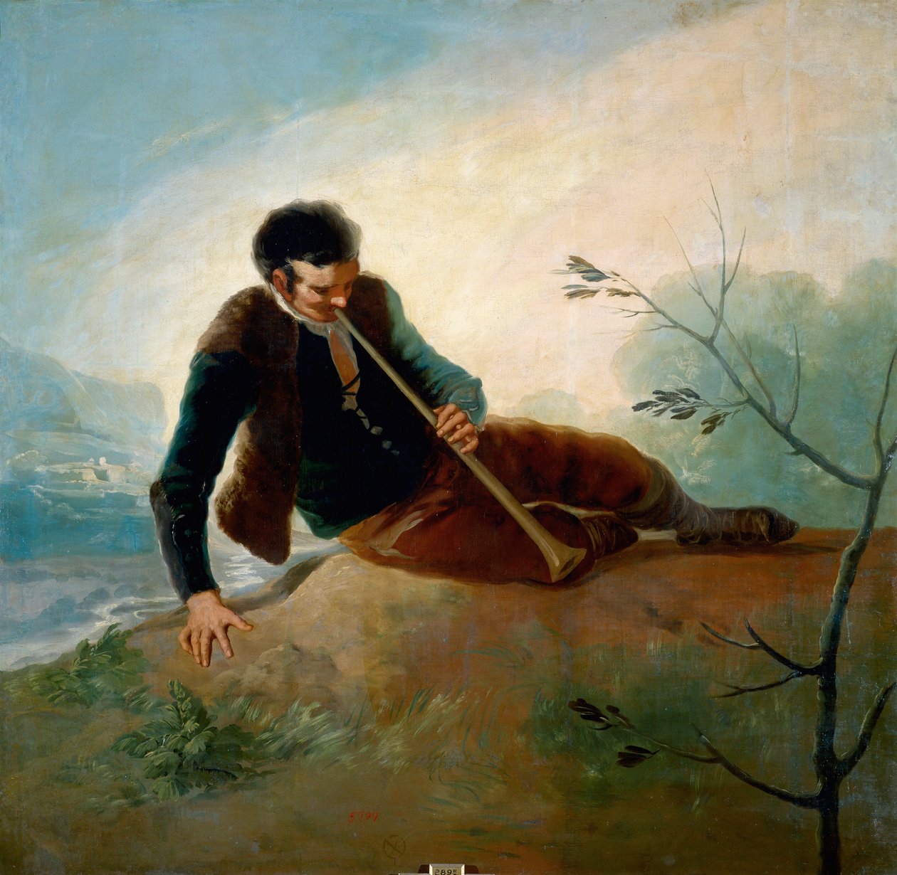 Pastor tocando la dulzaina av Francisco de Goya