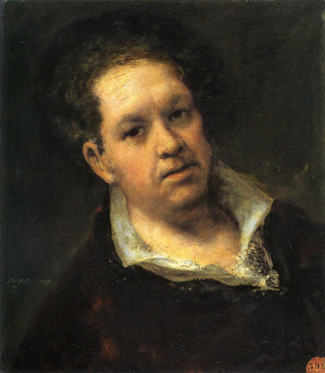 Self-portrait at 69 Years av Francisco de Goya
