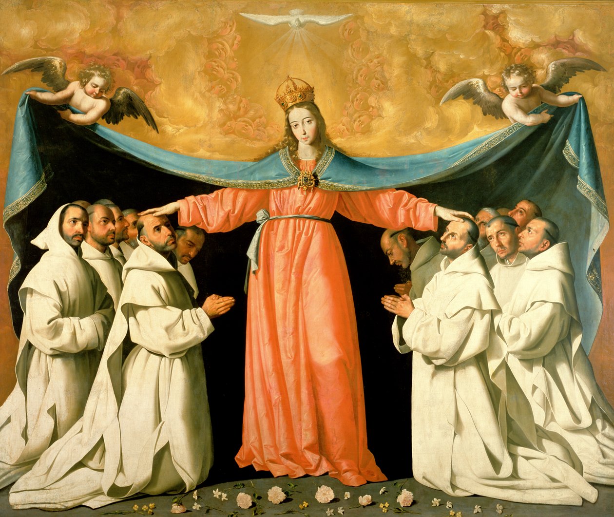 Jungfru från Misericordia som skyddar kartusianerna, c.1629 av Francisco de Zurbaran