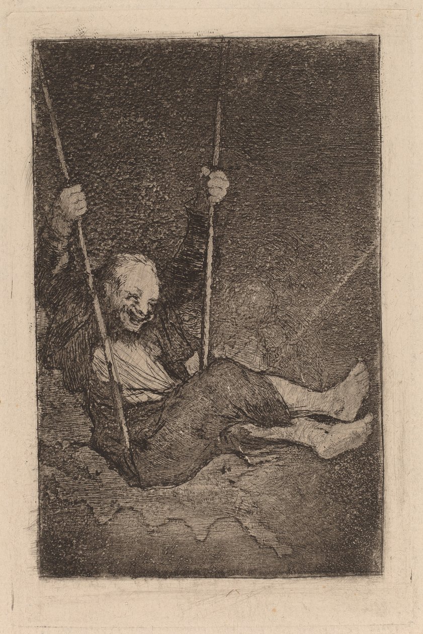Old Man on a Swing av Francisco de Goya