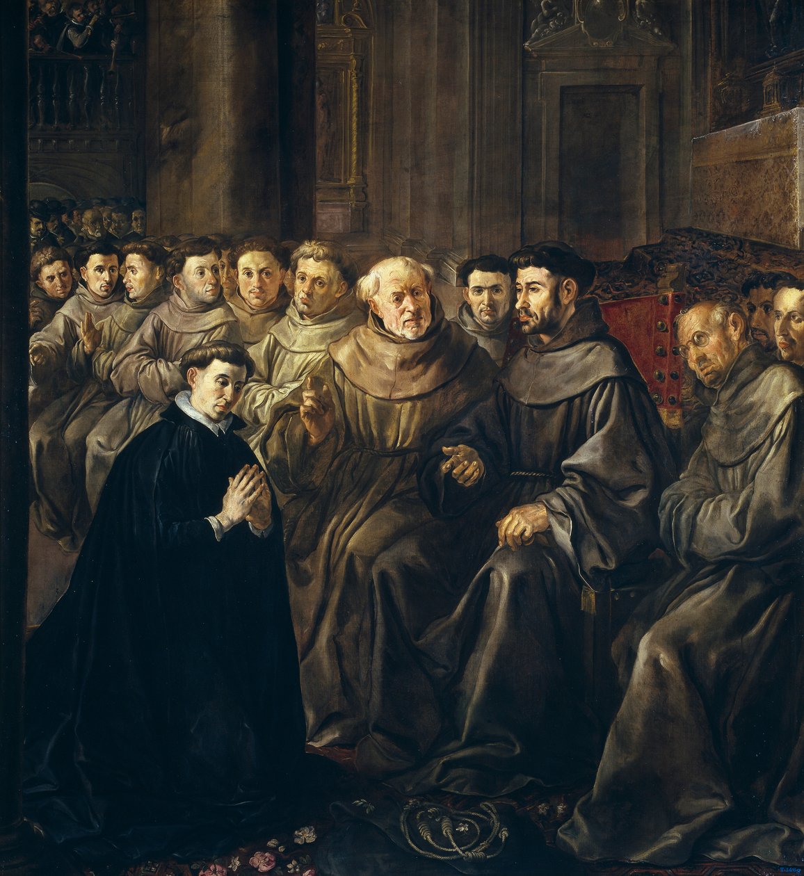 St Bonaventure går in i den franciskanska orden av Francisco Herrera the Elder