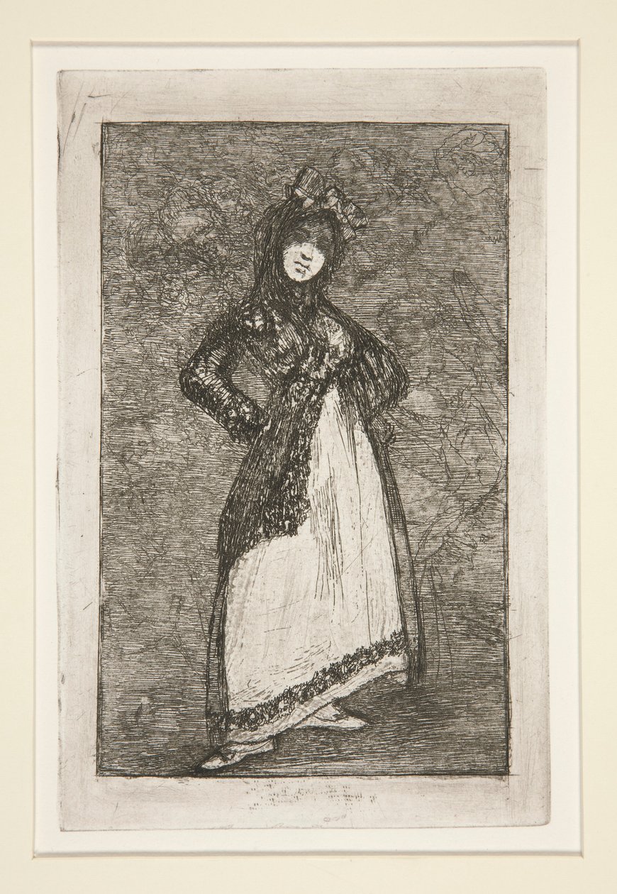 Maja [med mörk bakgrund] av Francisco de Goya